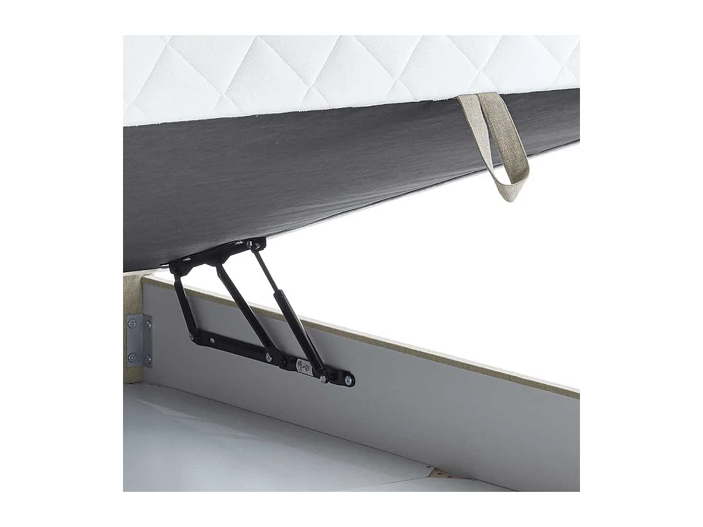 Stauraum Boxbett in Cremefarben 108 cm Kopfteil