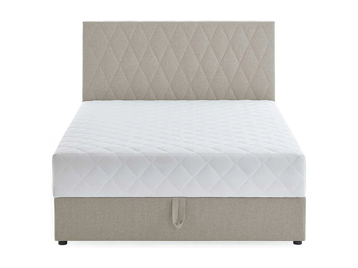 Stauraum Boxbett in Cremefarben 108 cm Kopfteil