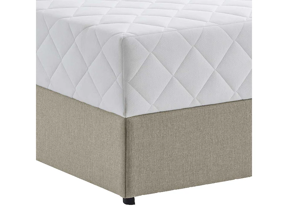 Stauraum Boxbett in Cremefarben 108 cm Kopfteil