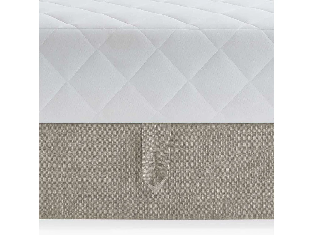 Stauraum Boxbett in Cremefarben 108 cm Kopfteil