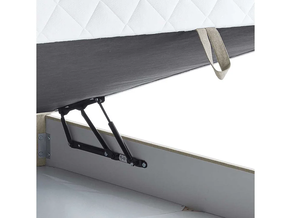 Stauraum Boxbett in Cremefarben 108 cm Kopfteil