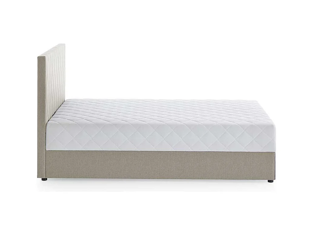 Stauraum Boxbett in Cremefarben 108 cm Kopfteil