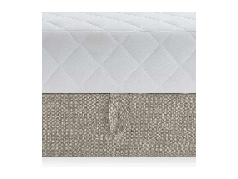 Stauraum Boxbett in Cremefarben 108 cm Kopfteil