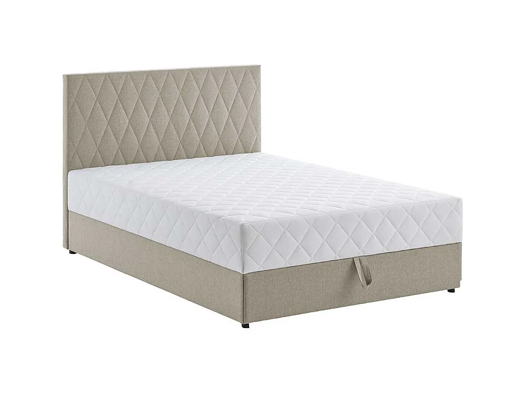 Stauraum Boxbett in Cremefarben 108 cm Kopfteil