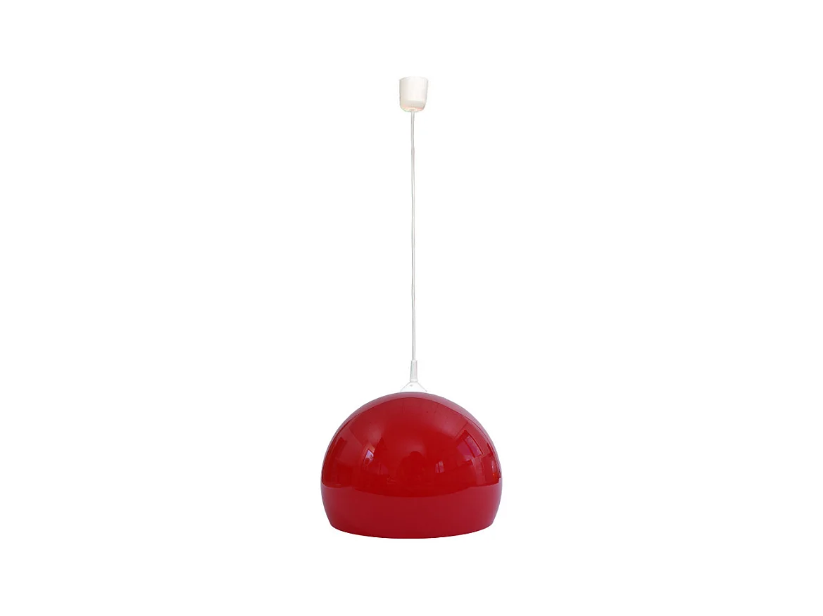 Suspension HWC-M34, lampe à suspendre Lampe, Ø 40cm écran, plastique - rouge
