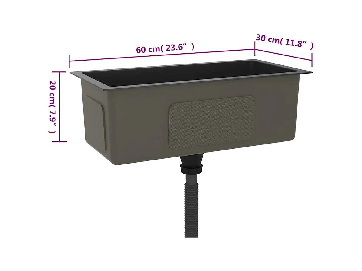 Handgefertigte schwarze Küchenspüle aus Edelstahl