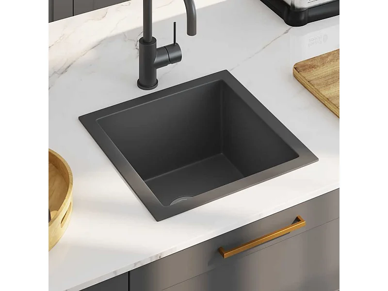 Lavello da cucina in acciaio inossidabile nero fatto a mano