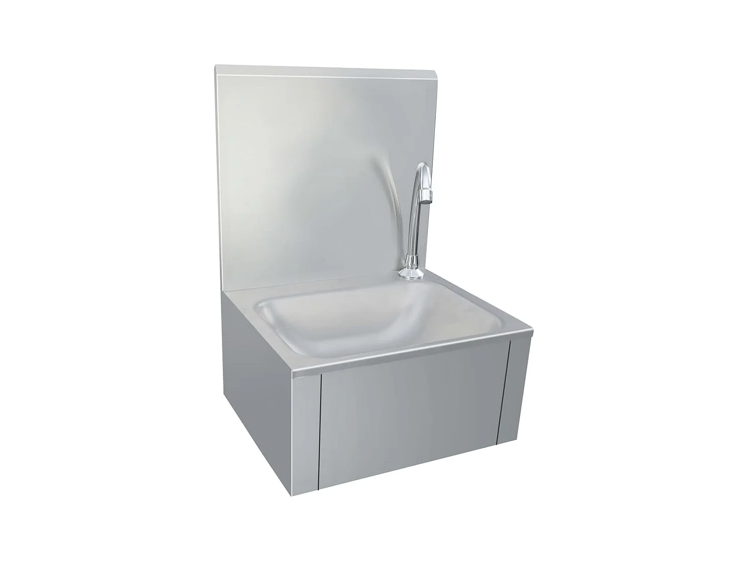 Wasbak van roestvrij staal met kraan en zeepdispenser