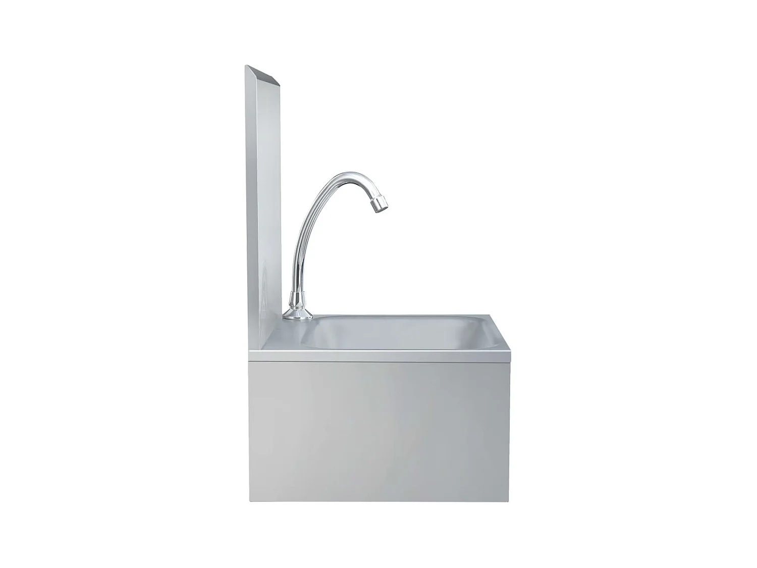 Wasbak van roestvrij staal met kraan en zeepdispenser