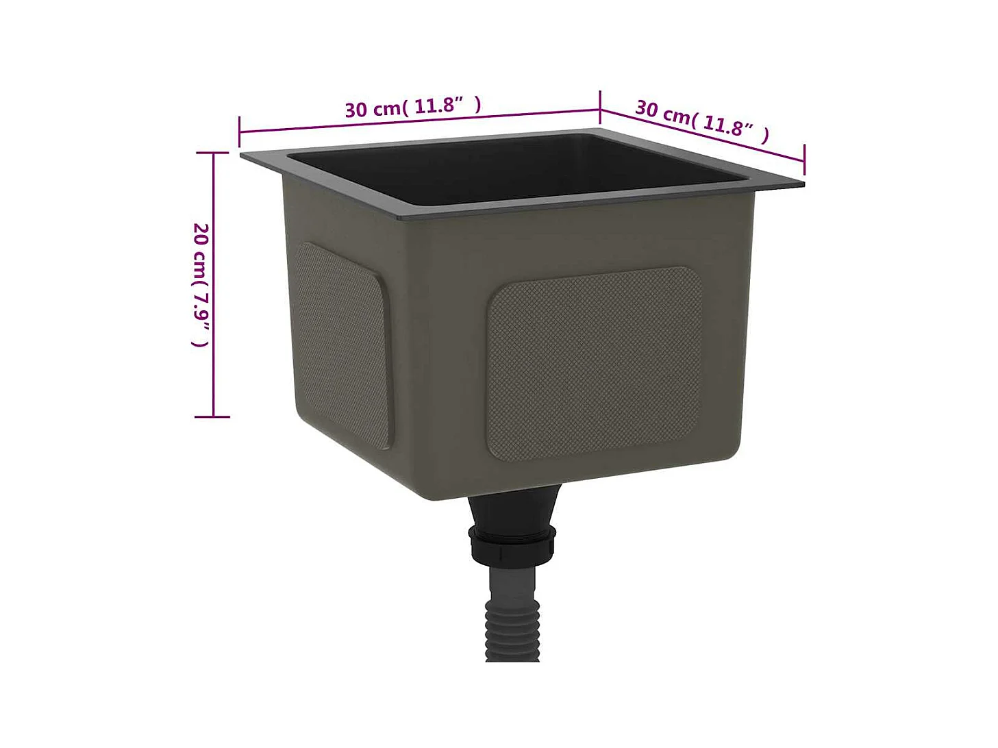 Handgefertigte schwarze Küchenspüle aus Edelstahl