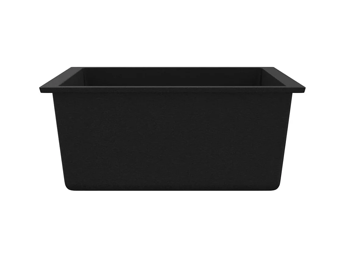 Fregadero de cocina de granito negro con orificio de desbordamiento