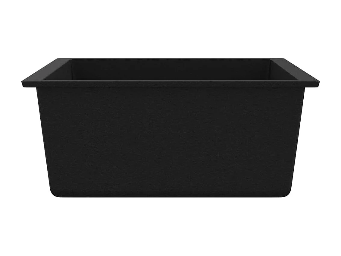 Lavello da cucina in granito nero con foro di troppo pieno