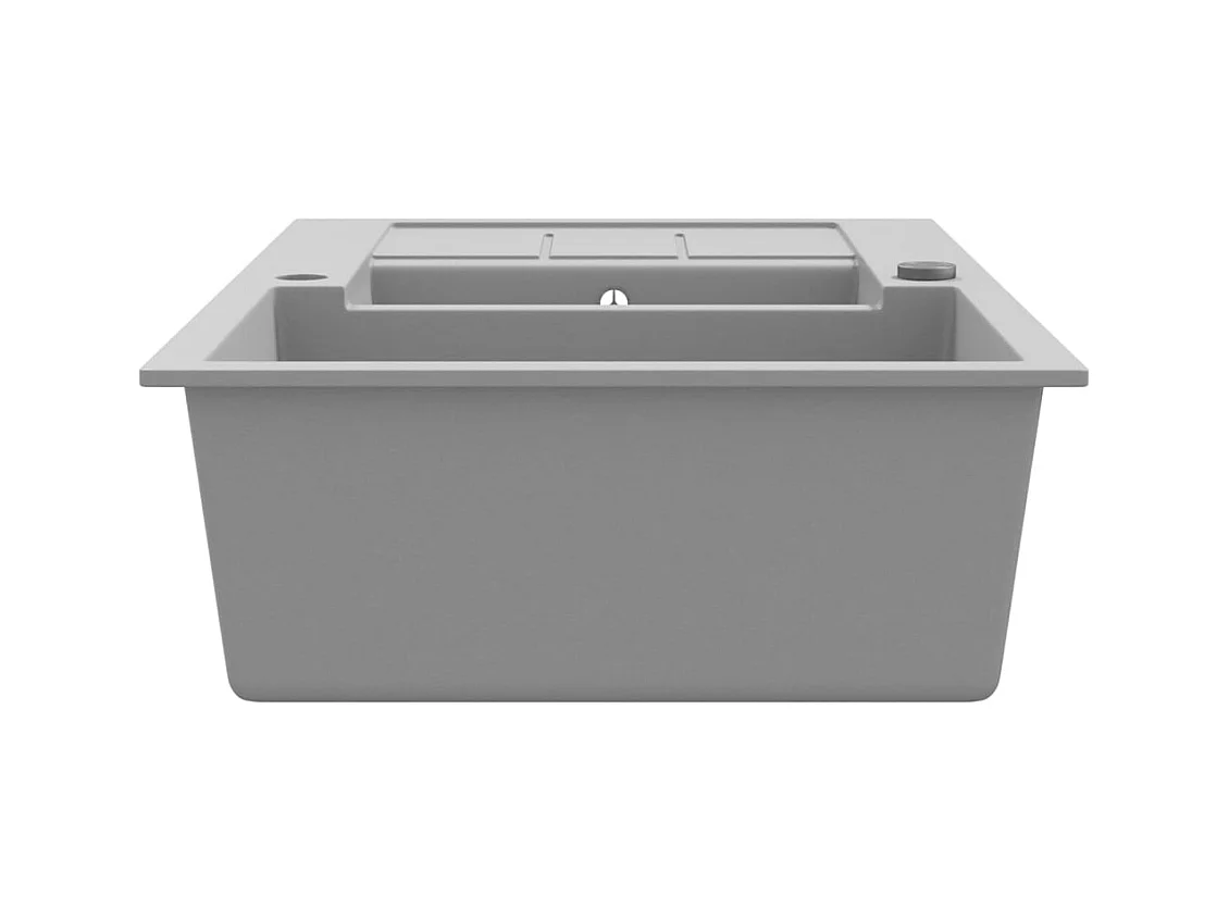 Dubbele granieten keukengootsteen grijs