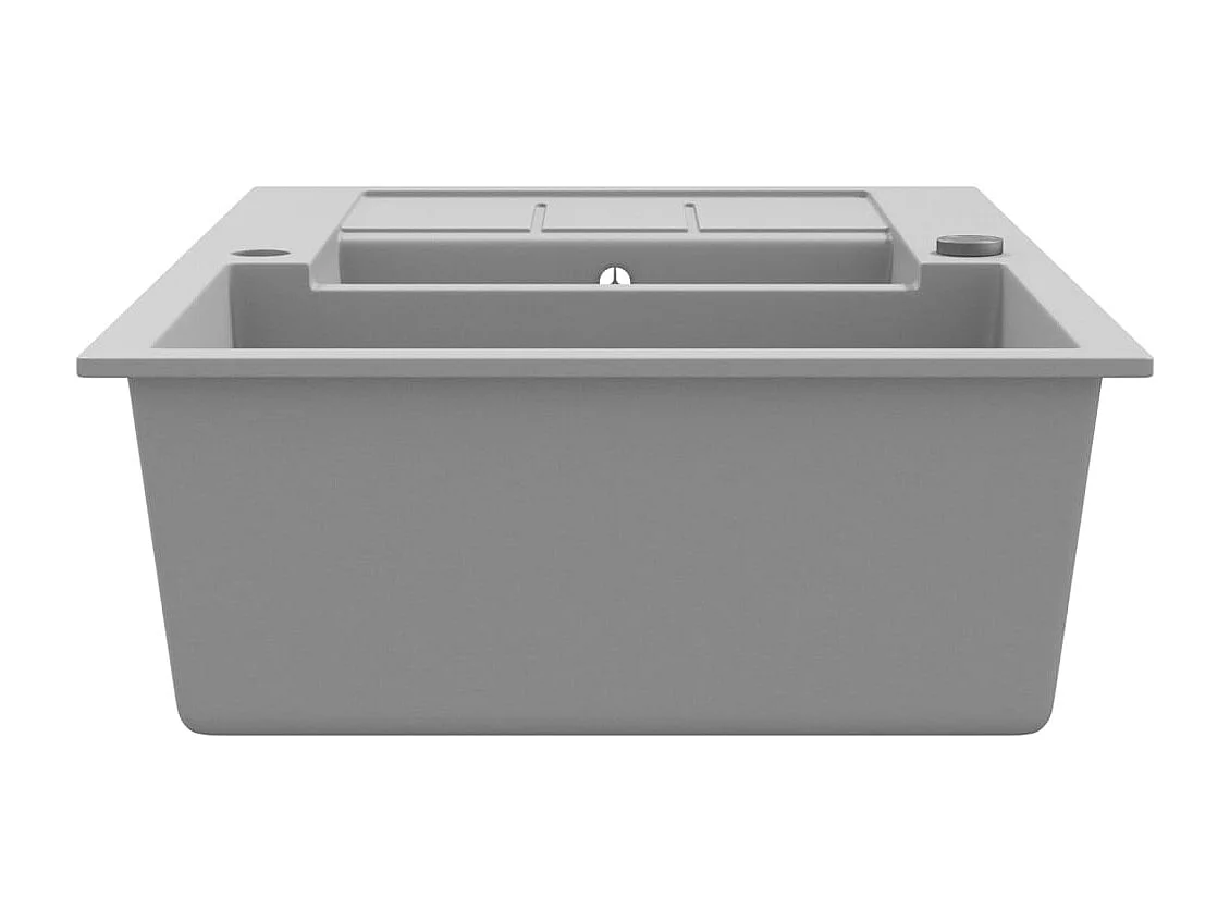 Fregadero de cocina de granito gris de dos senos