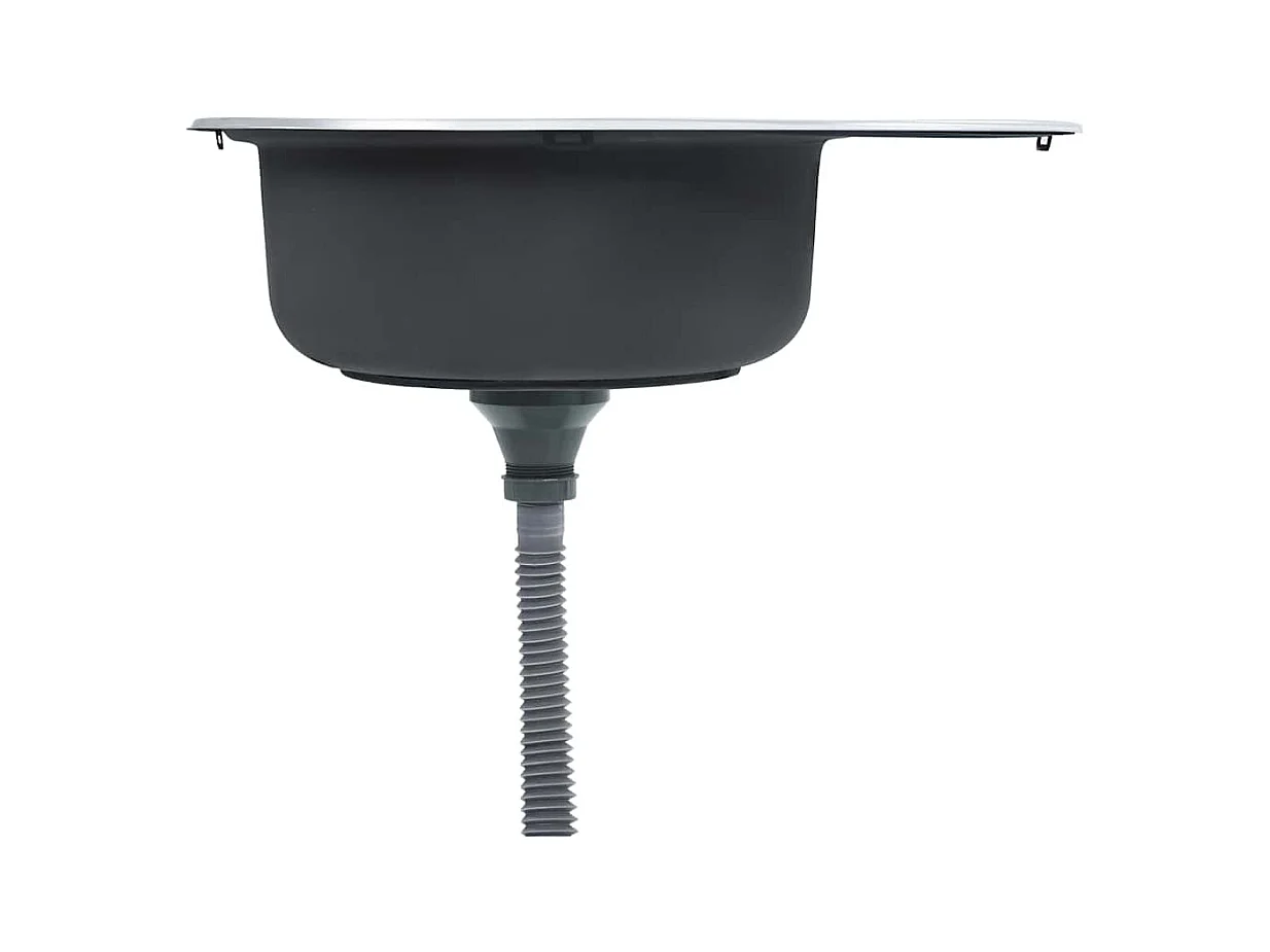 Keukengootsteen met zeef en sifon ovaal roestvrij staal