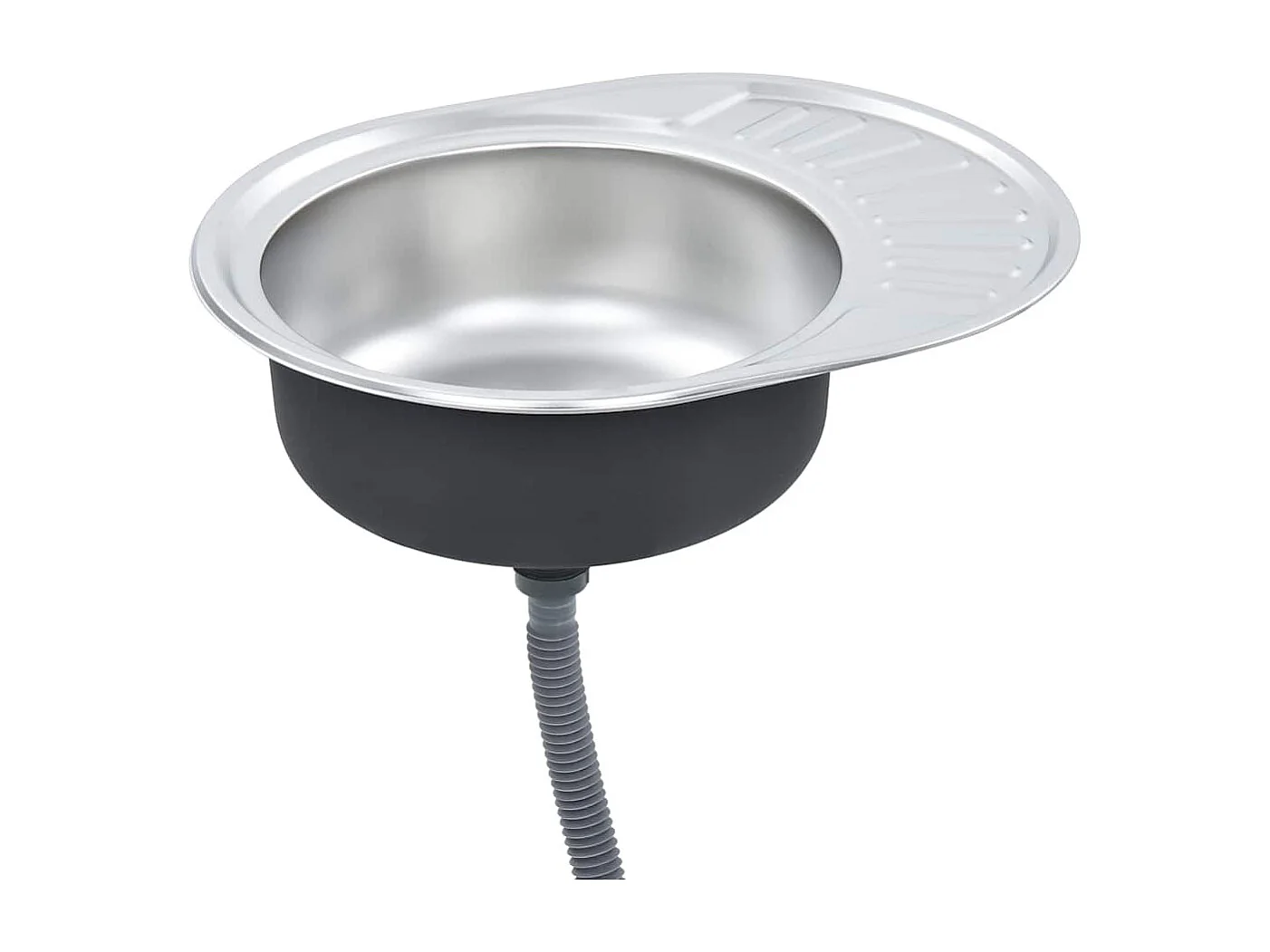 Évier de cuisine avec crépine et piège Ovale Acier inoxydable