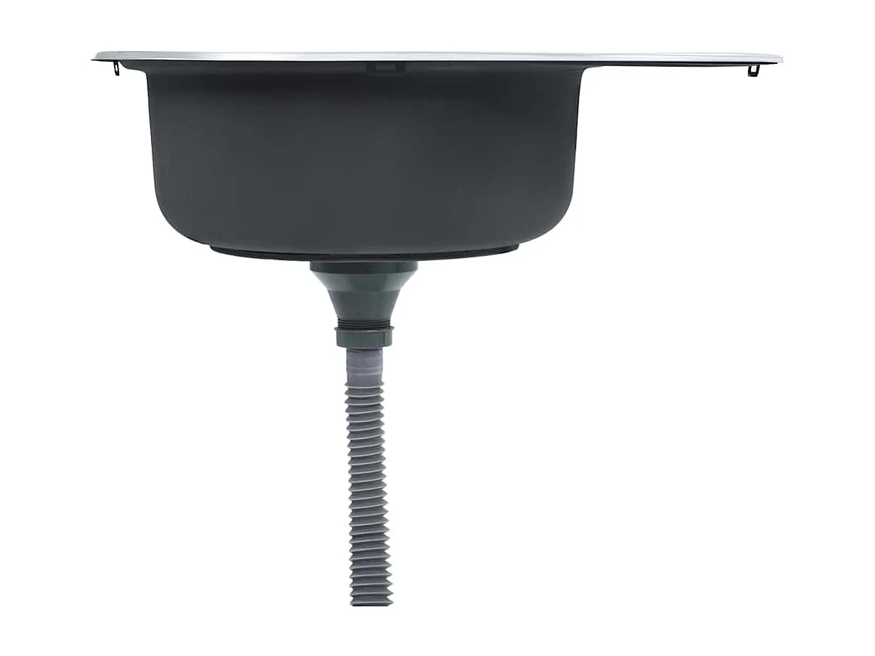 Évier de cuisine avec crépine et piège Ovale Acier inoxydable