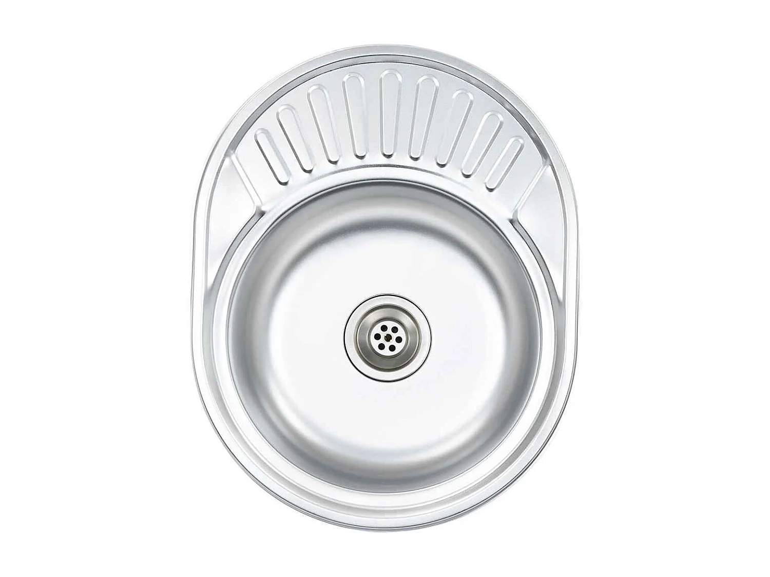Évier de cuisine avec crépine et piège Ovale Acier inoxydable