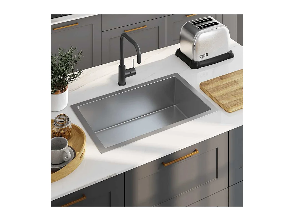 Handgemaakte keukengootsteen roestvrij staal