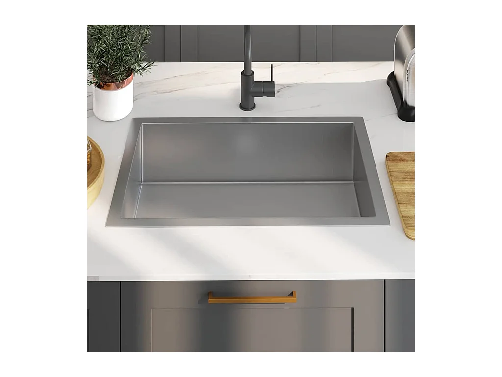 Handgemaakte keukengootsteen roestvrij staal