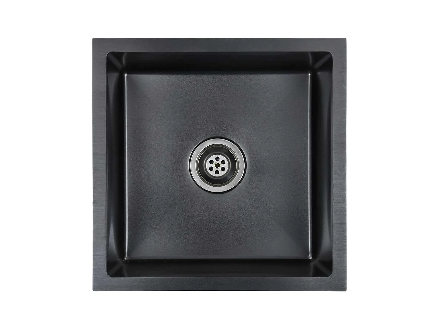 Handgefertigte Küchenspüle aus schwarzem Edelstahl