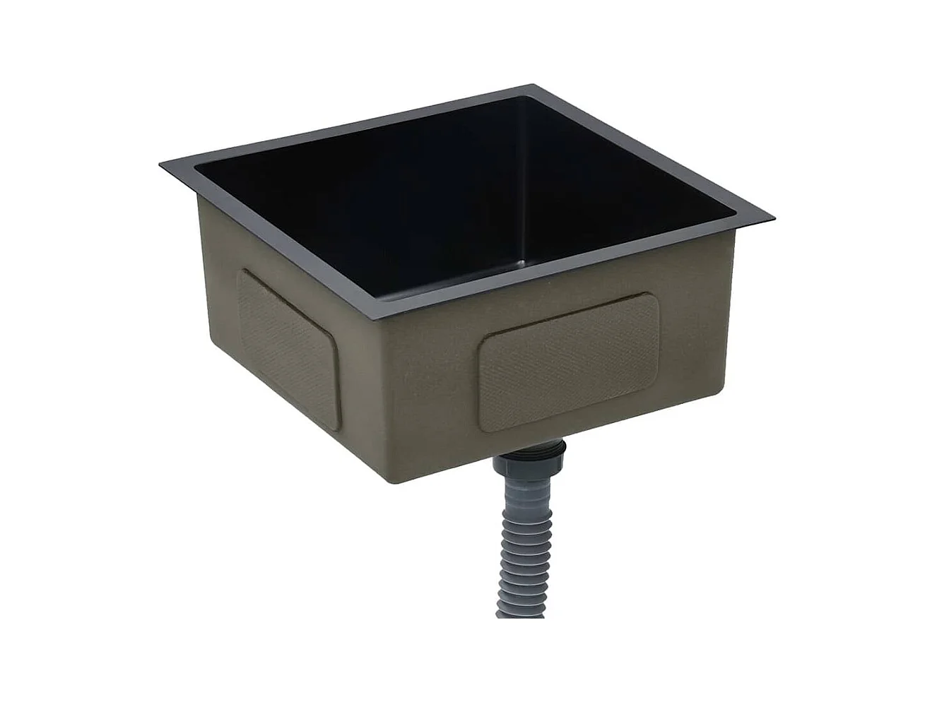 Handgefertigte Küchenspüle aus schwarzem Edelstahl