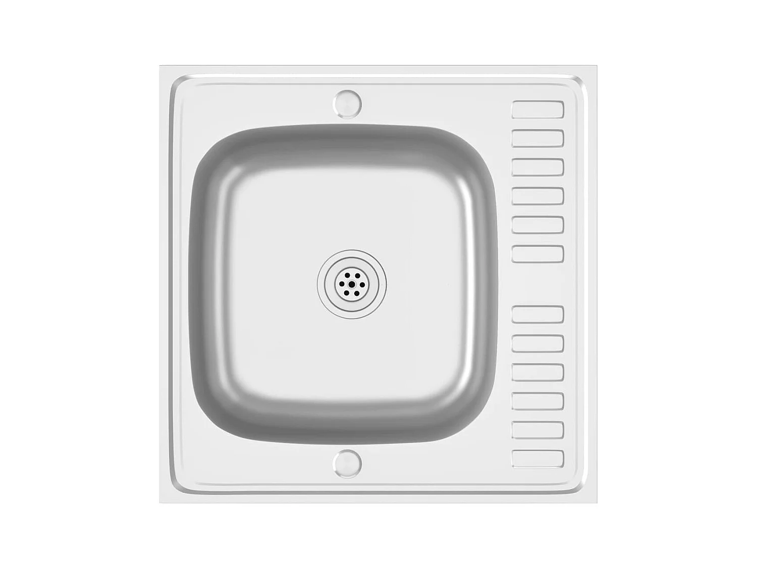 Keuken spoelbak en afdruiprek set zilver 600x600x155 mm roestvrij staal