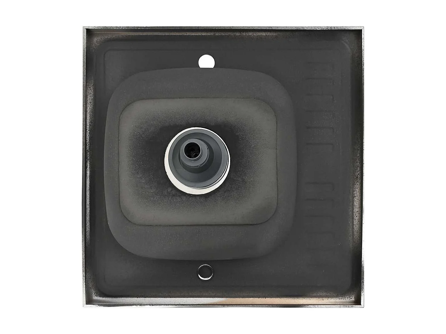 Jeu d'évier de cuisine et égouttoir argenté 600x600x155 mm inox