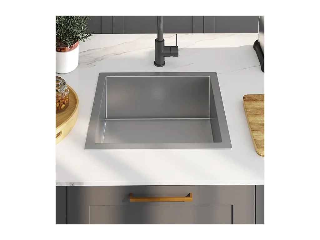 Handgemaakte keukengootsteen roestvrij staal