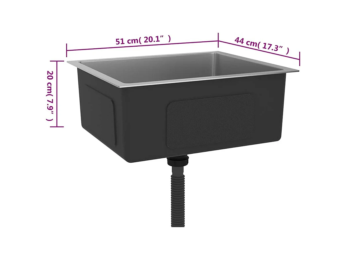 Handgemaakte keukengootsteen roestvrij staal