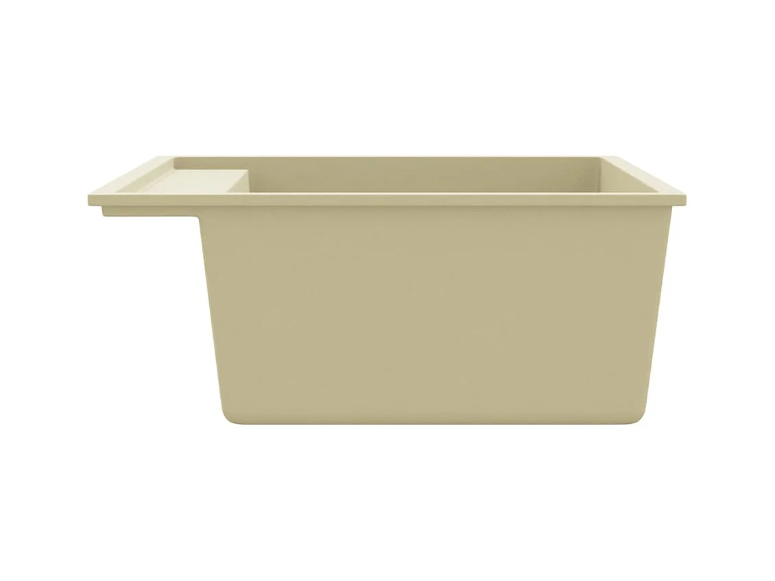 Beige granieten keukengootsteen met overloopgat