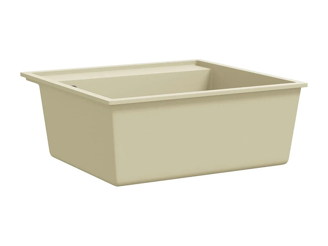 Évier de cuisine avec trou de trop-plein Beige Granit