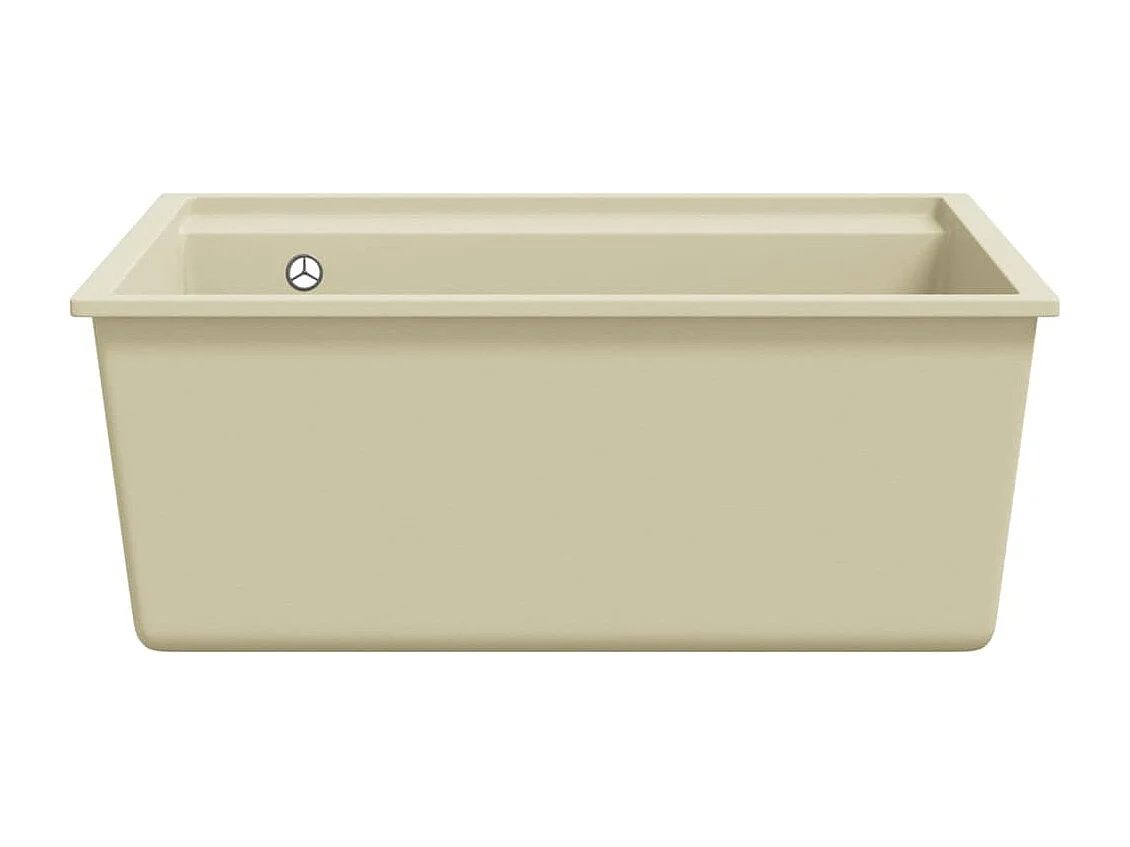 Évier de cuisine avec trou de trop-plein Beige Granit