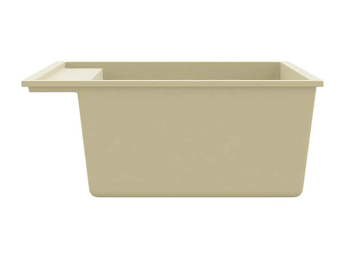 Évier de cuisine avec trou de trop-plein Beige Granit