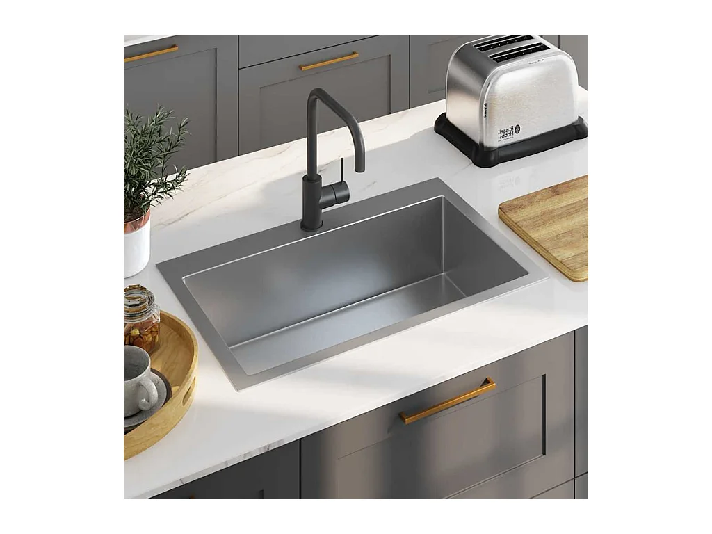 Handgemaakte keukengootsteen roestvrij staal