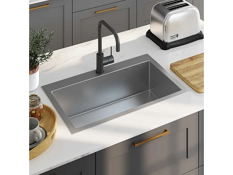 Handgefertigte Küchenspüle Edelstahl