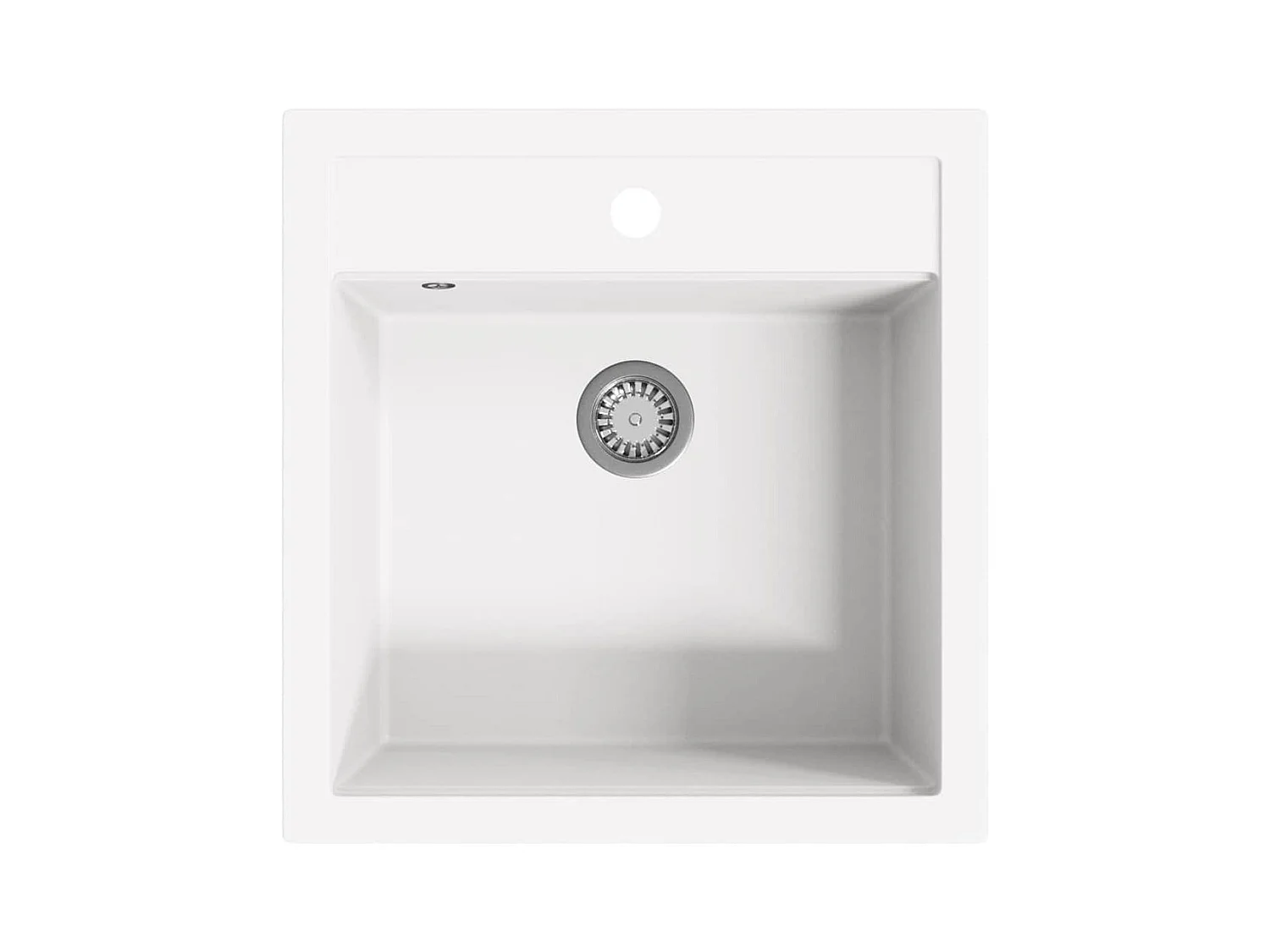 Fregadero de cocina de granito, fregadero individual, blanco