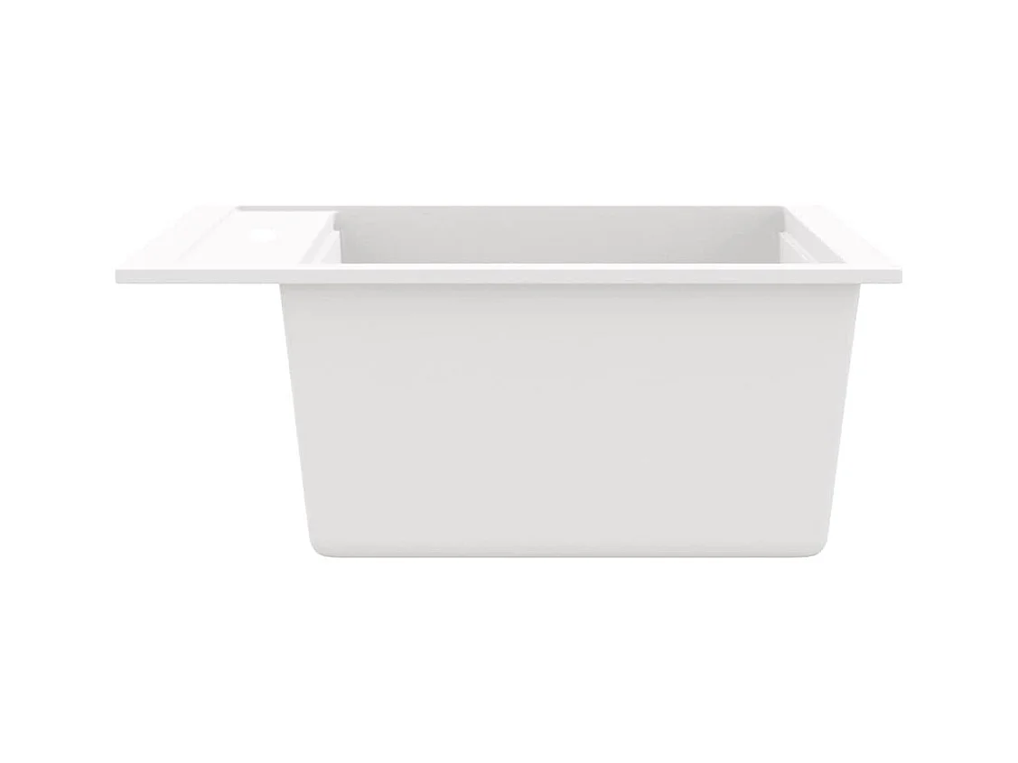 Fregadero de cocina de granito, fregadero individual, blanco
