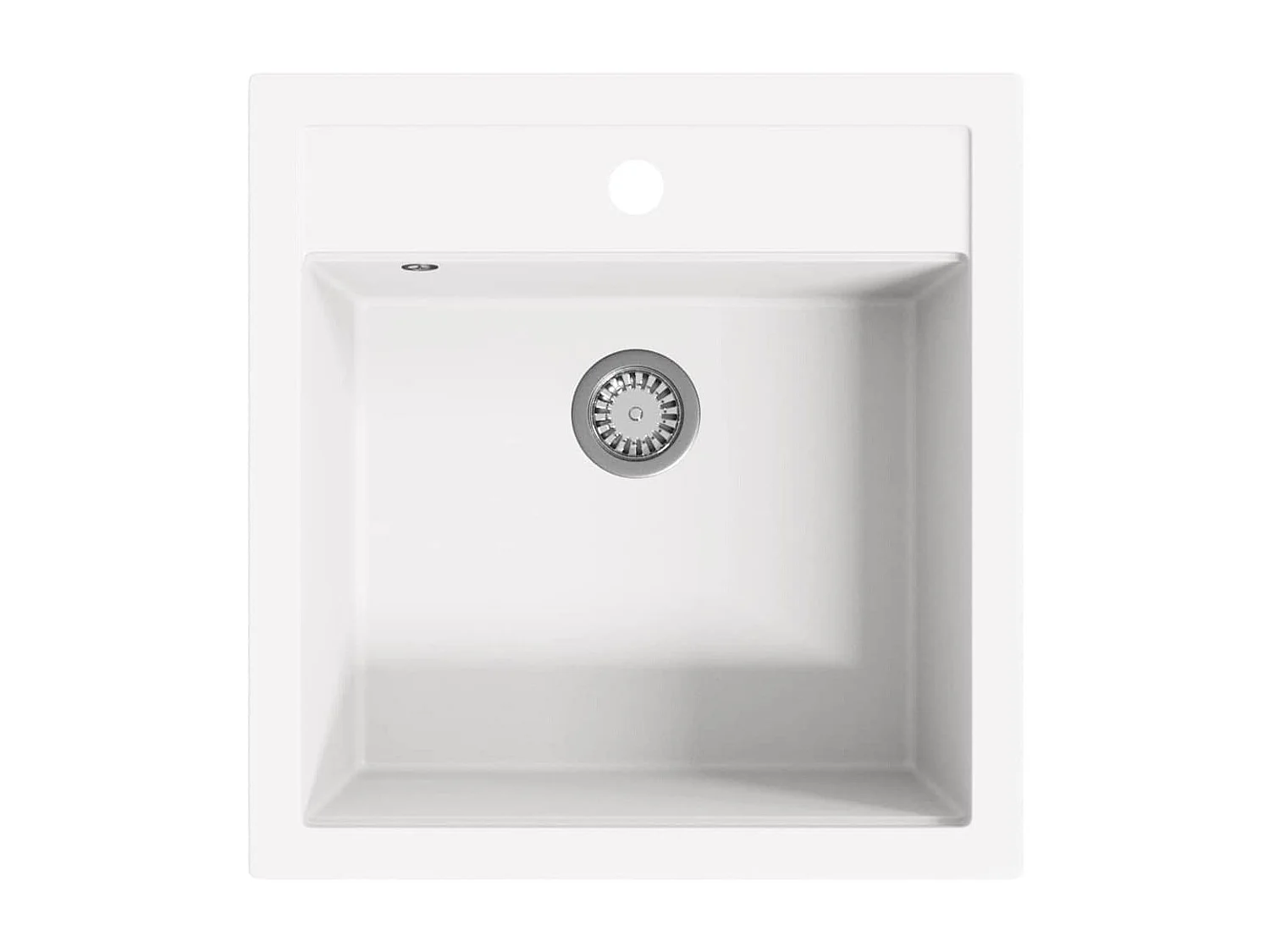 Fregadero de cocina de granito, fregadero individual, blanco