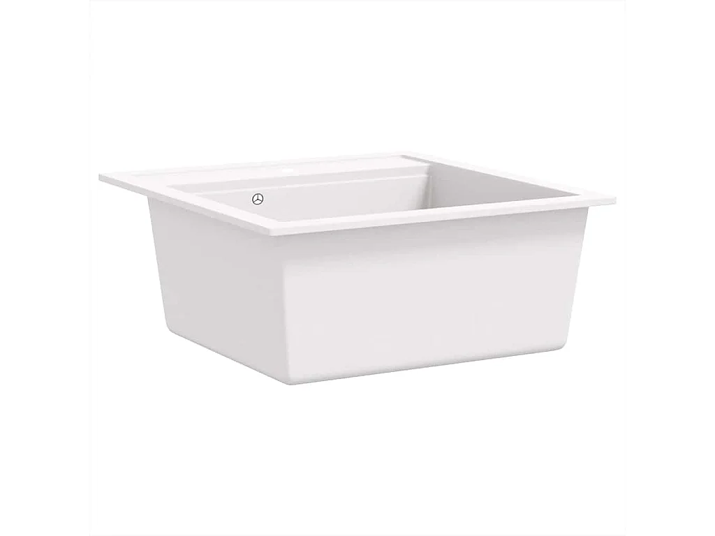 Fregadero de cocina de granito, fregadero individual, blanco