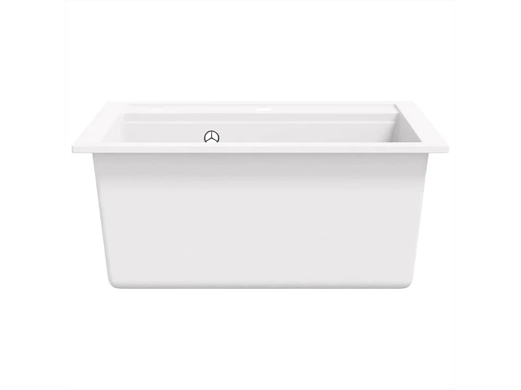Fregadero de cocina de granito, fregadero individual, blanco