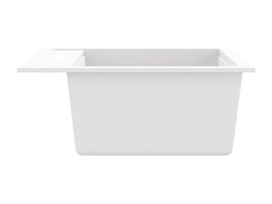 Fregadero de cocina de granito, fregadero individual, blanco