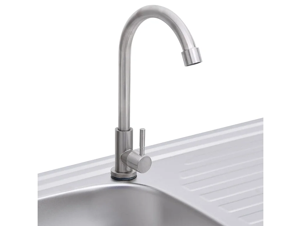 Fregadero de camping individual con grifo de acero inoxidable