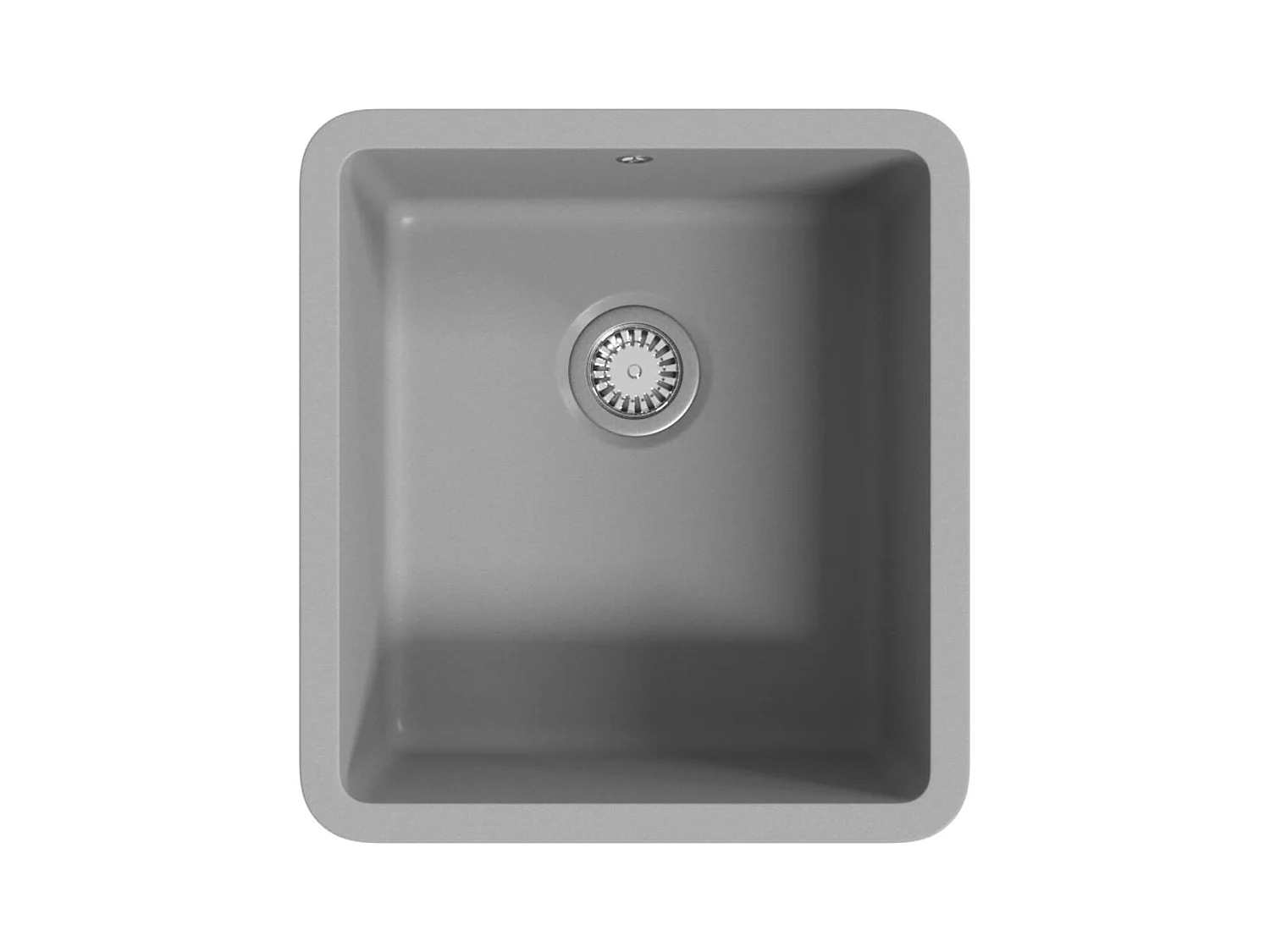 Granieten keukenspoelbak met enkele kom, grijs