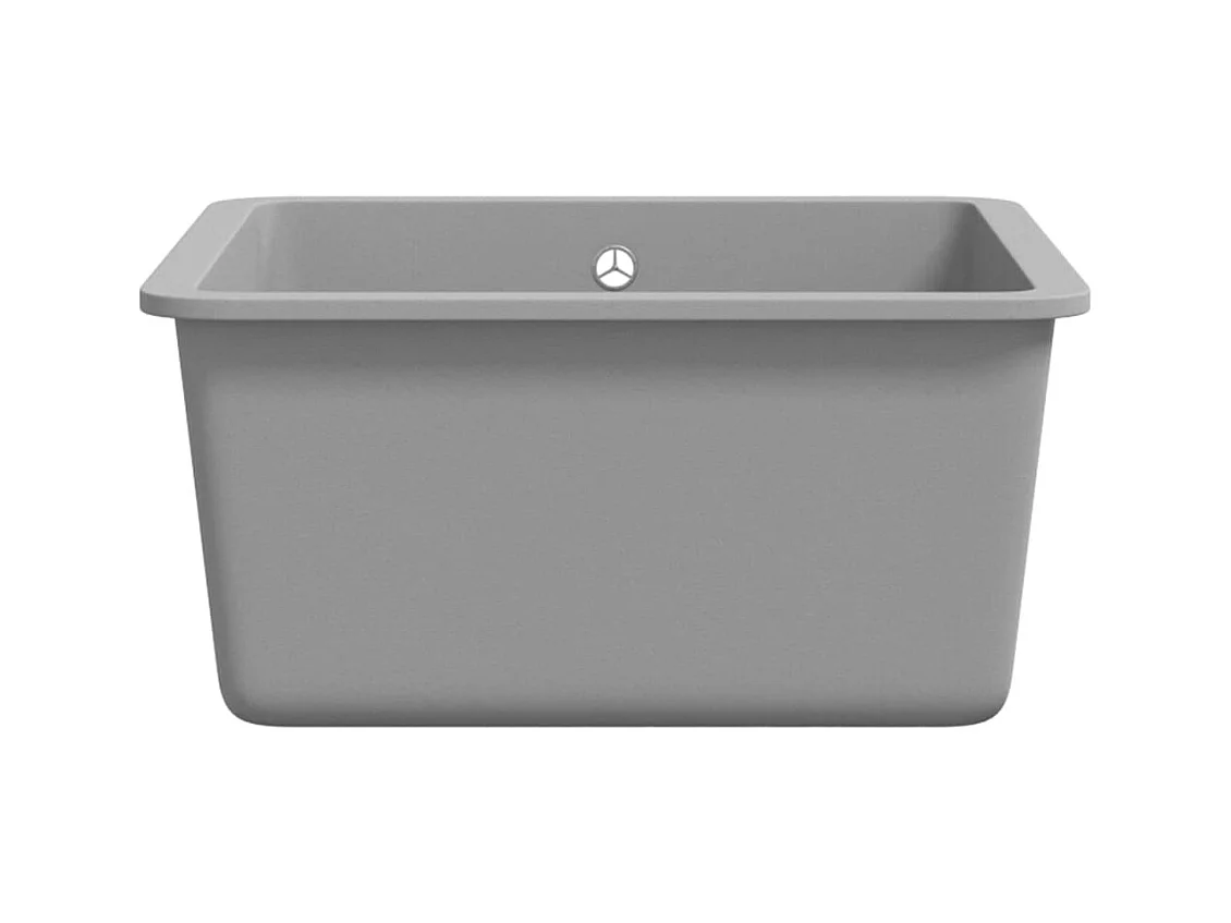 Granieten keukenspoelbak met enkele kom, grijs