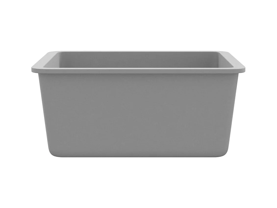 Granieten keukenspoelbak met enkele kom, grijs