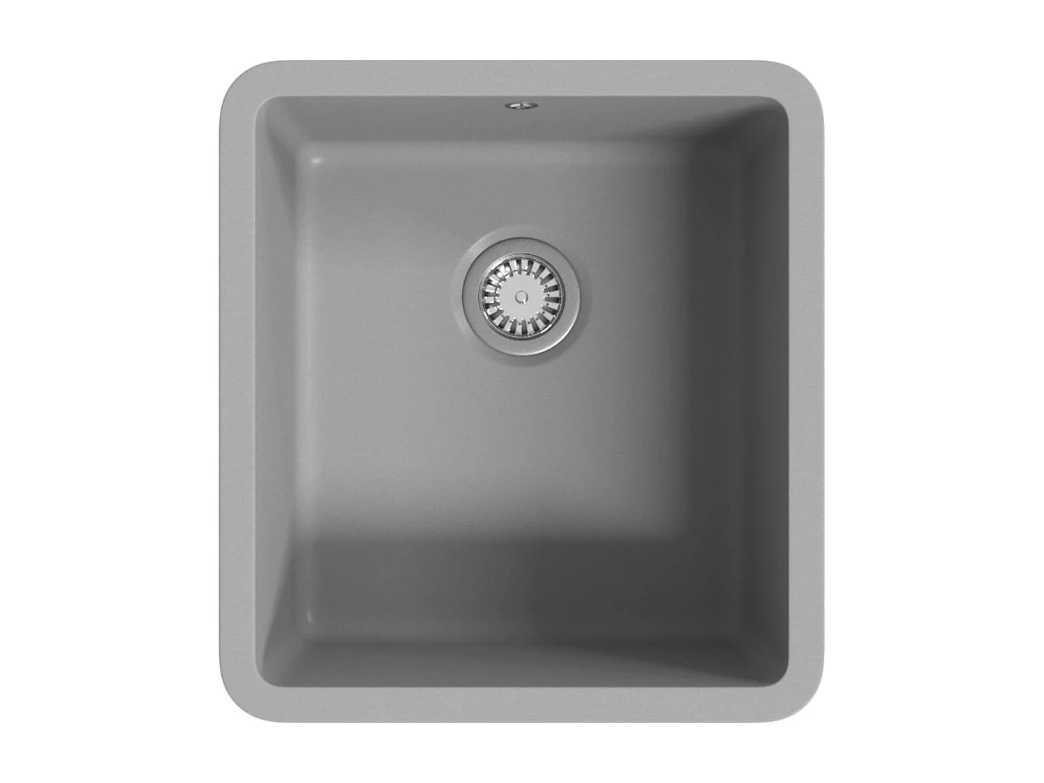 Fregadero de cocina de granito de un solo tazón gris