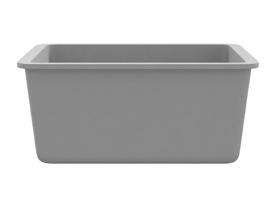 Fregadero de cocina de granito de un solo tazón gris