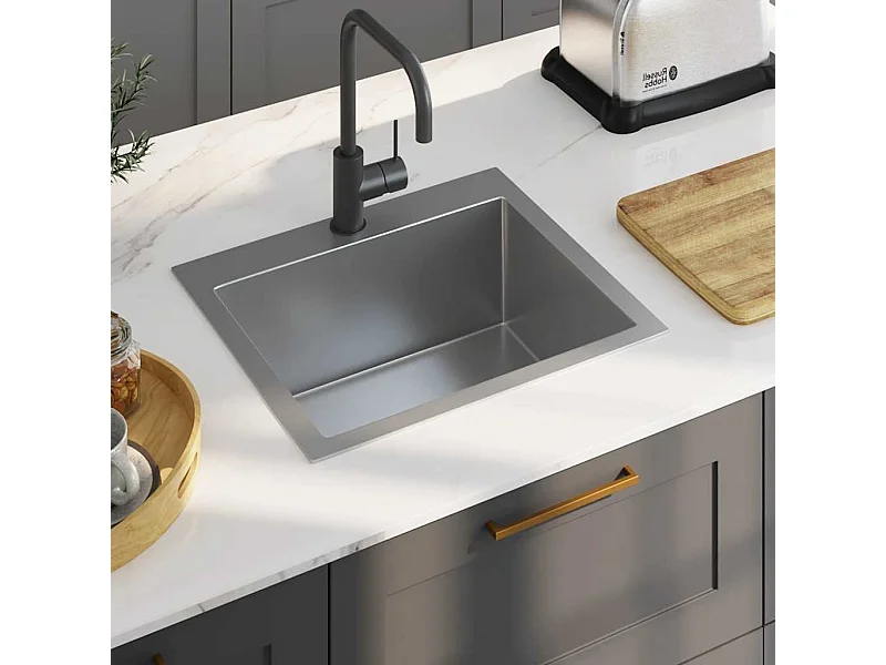 Handgemaakte keukengootsteen roestvrij staal