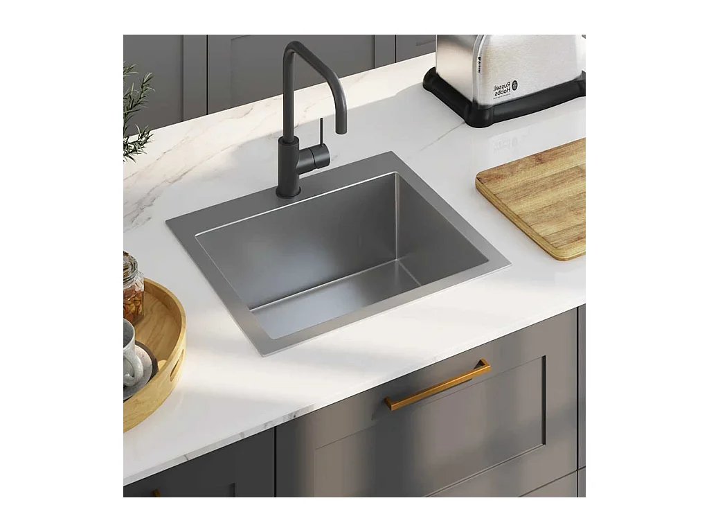 Handgemaakte keukengootsteen roestvrij staal